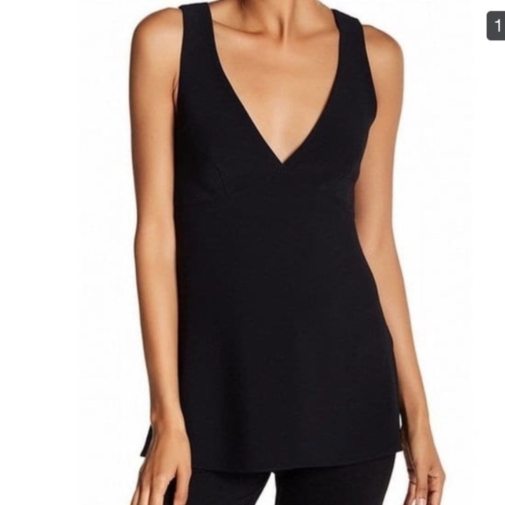 Theory Black V Neck Blouse